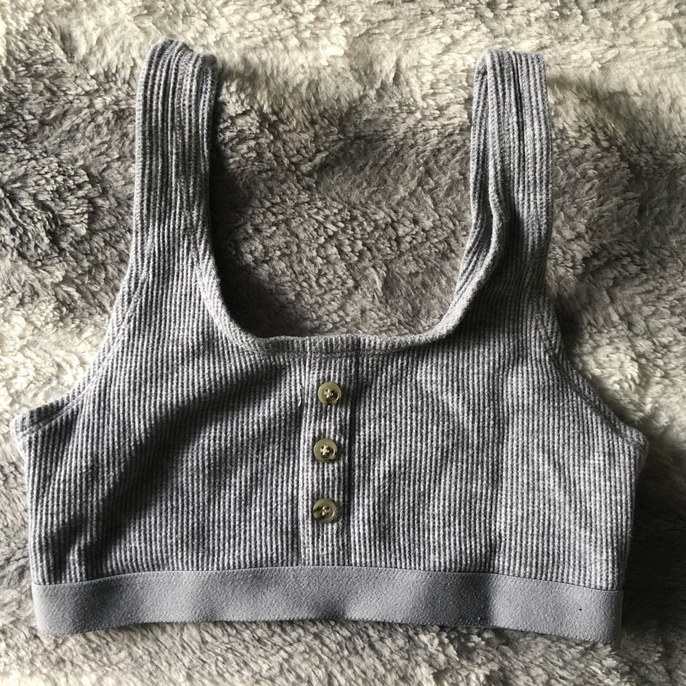 Grey ribbed comfy lounge wear bra